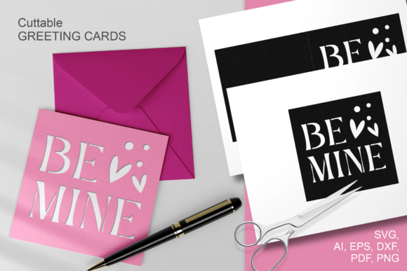 Download Elegant Be Mine Valentine's Day Card Set - Valentine's day Collection