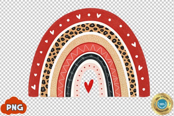 Download Boho Rainbow Valentine's Day PNG Clipart - Valentine's day Collection