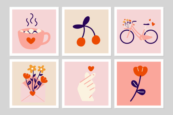 Download Set Valentine's Day Cute Greeting Cards - Valentine's day Collection