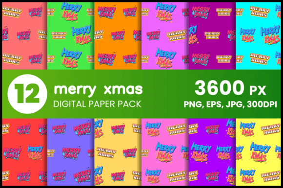 Download Merry Xmas Digital Paper Set - Digital paper set Collection