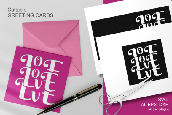 Download LOVE Valentine's Day Card Set of 2 - Valentine's day Collection