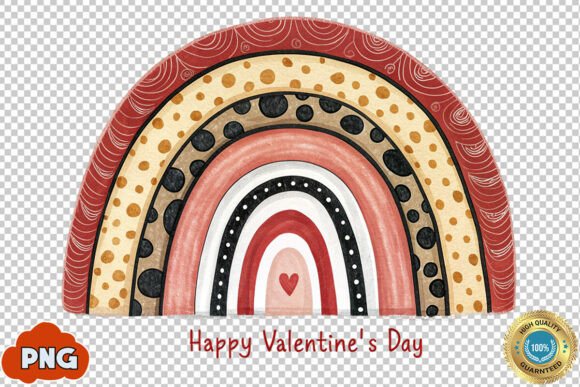 Download Boho Rainbow Valentine's Day PNG Clipart - Valentine's day Collection