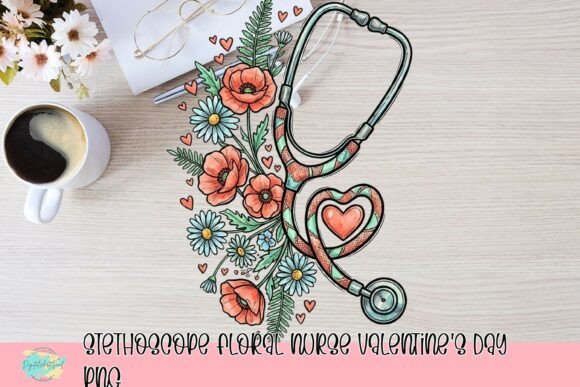 Download Stethoscope Floral Nurse Valentine's Day PNG - Valentine's day Collection