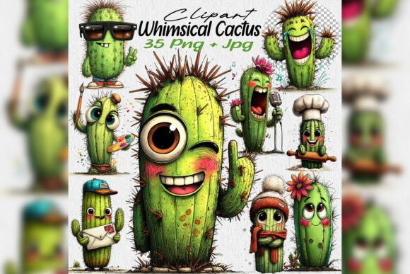 Download Whimsical Cactus PNG Clipart Birthday Pa - Cactus Collection