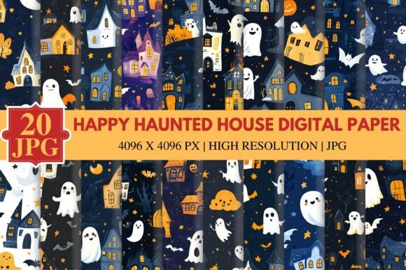 Download Happy Haunted House Digital Paper - Premium Resources
