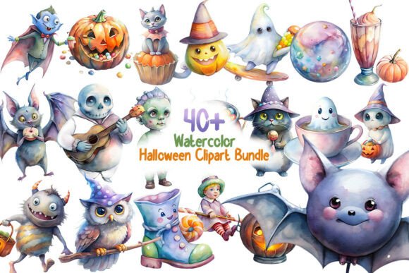 Download Halloween Watercolor Clipart Bundle - Premium Bundle