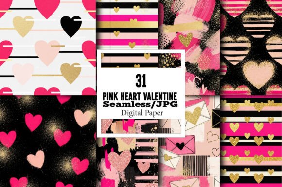 Download Pink Heart Valentine Digital Pattern - Heart valentine Collection