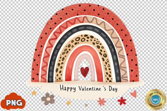 Download Boho Rainbow Valentine's Day PNG Clipart - Valentine's day Collection
