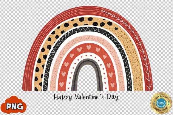 Download Boho Rainbow Valentine's Day PNG Clipart - Valentine's day Collection