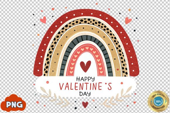 Download Boho Rainbow Valentine's Day PNG Clipart - Valentine's day Collection