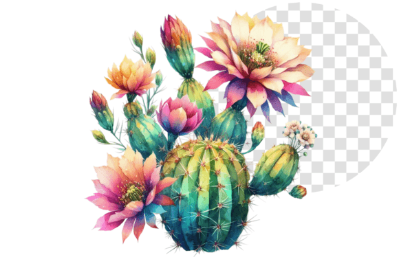 Download Cactus Bloom Watercolor Clipart - Cactus Collection