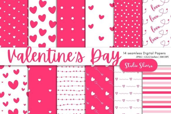 Download Cute Pink Valentine's Day Digital Paper - Valentine's day Collection