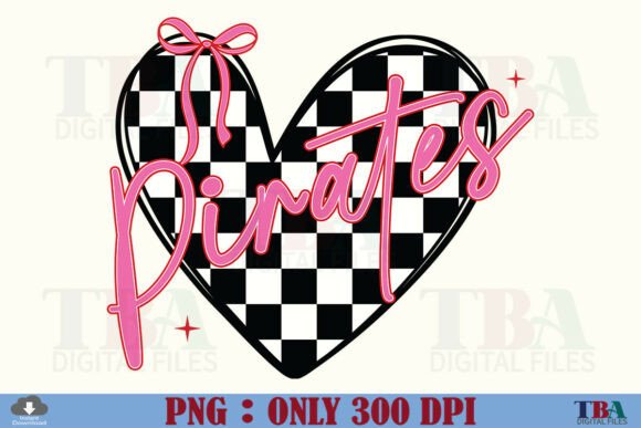 Download Pirates Checkered Heart Valentine Mascot - Heart valentine Collection