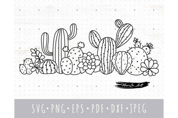 Download Cactus and Succulent Floral Border SVG - Cactus Collection