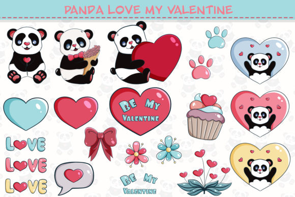 Download Cute Panda Valentine's Day Clipart - Valentine's day Collection